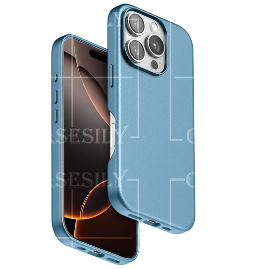 iPhone 16 Pro Business Series Genuine Leather Case with Magsafe - Blue