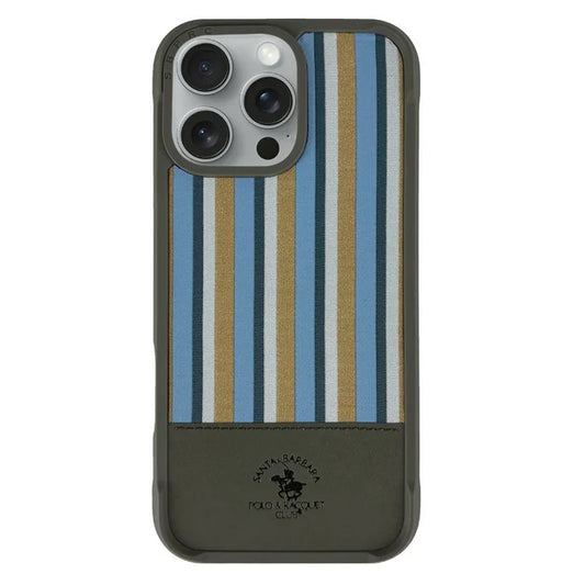 iPhone 16 Pro Santa Barbara Isaac Series Polo Original Leather Case - Gray