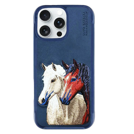 iPhone 16 Pro Santa Barbara Isidor Series Genuine Leather Case - Blue
