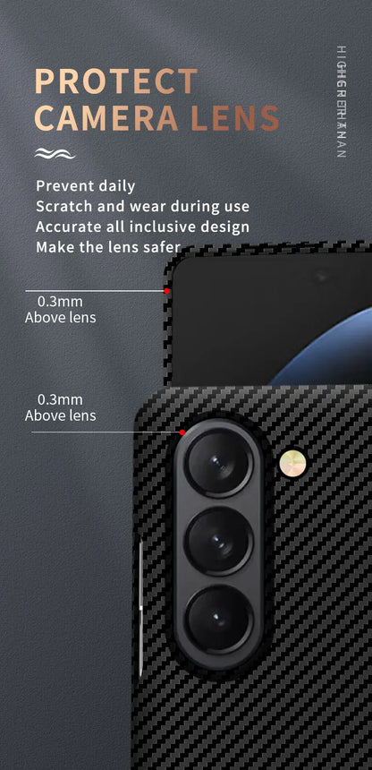 Samsung Galaxy Z Fold 5 Dual Shade Carbon Fiber Shockproof Case - Red