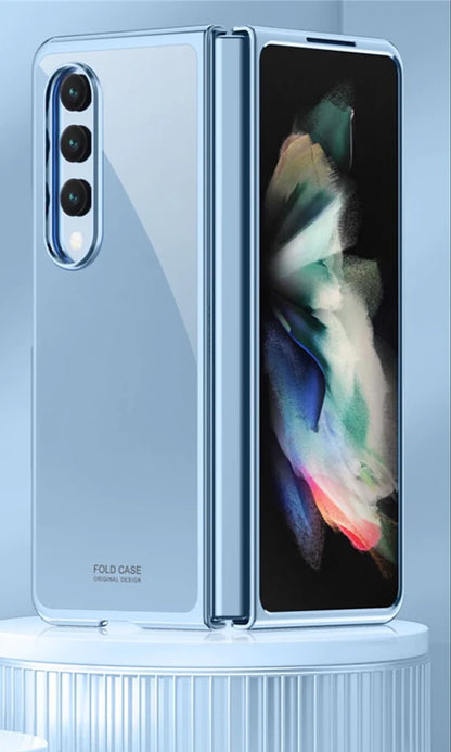 Samsung Galaxy Z Fold 5 Ultra-Thin Protective Chrome Case - Ice Blue