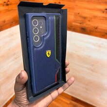 Samsung Galaxy S23 Ultra Ferrari Logo PU Leather Case - Blue