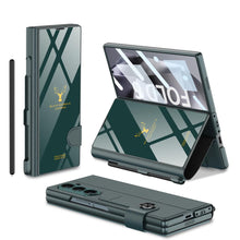 Samsung Galaxy Z Fold 6 Deer Pattern Gkk Original Glass Flip Case with S-Pen & Front Glass Protection