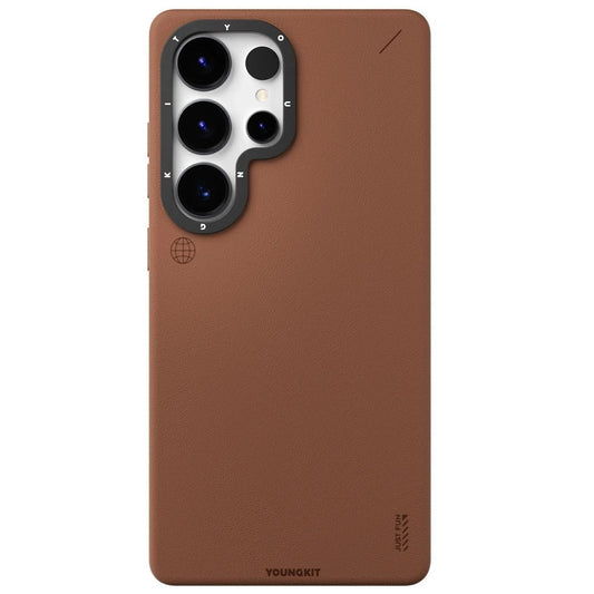 Samsung Galaxy S25 Ultra YOUNGKIT Matte Leather Case with Magsafe - Brown