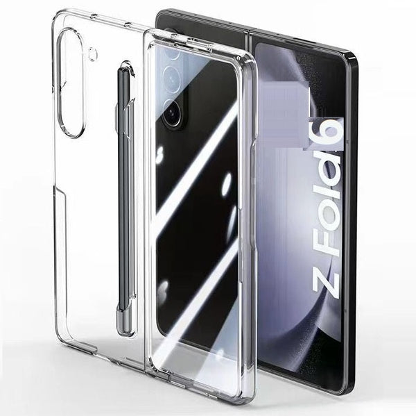 Samsung Galaxy Z Fold 6 Cristal Clear Transparent Case with S Pen & Front Glass Protection - Clear