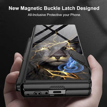 Samsung Galaxy Z Fold 6 Deer Pattern Gkk Original Glass Flip Case with S-Pen & Front Glass Protection