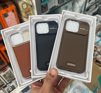 iPhone 16 Pro Aero Flex Frameless Aluminum & Leather Case with Fragrance Aroma - Gray