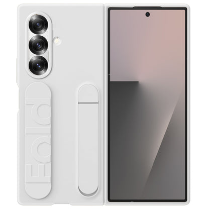 Samsung galaxy Z Fold7 Skin Feel Matte Case with Silicon Band & Stand - White
