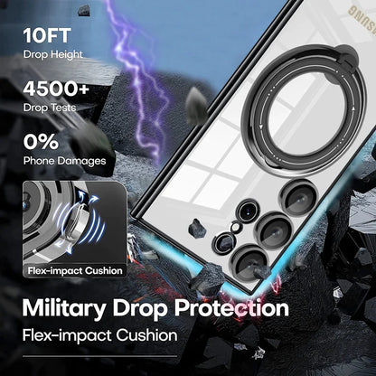 Samsung Galaxy S23 Ultra Magnetic Kiscktand Anti Yellowing Electroplating Case