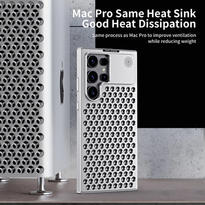 Samsung Galaxy S24 Ultra Metal Heat Dissipation Aluminum Cooling Case with Fragrance Aroma - Black