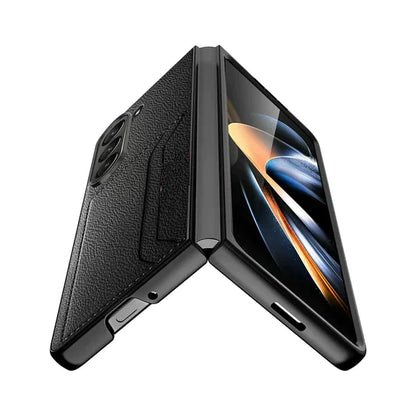 Samsung Galaxy Z Fold 5 HDB Card Holder Leather Case - Black