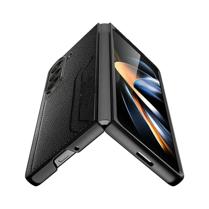 Samsung Galaxy Z Fold 5 HDB Card Holder Leather Case - Brown