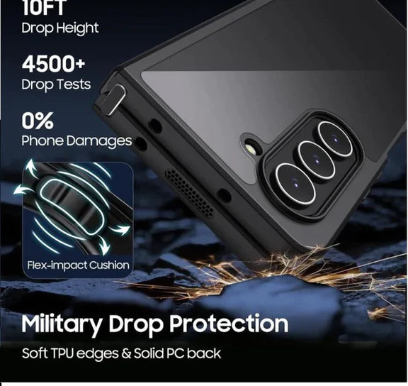 Samsung Galaxy Z Fold 5 Shockproof Case with Folding Protection - Smoke