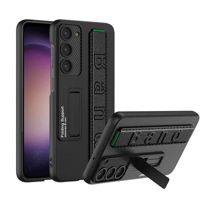 Samsung Galaxy S24 Plus Slim Hard PC with Wrist Strap Lightweight Camera Protection Band Case-Carbon Black