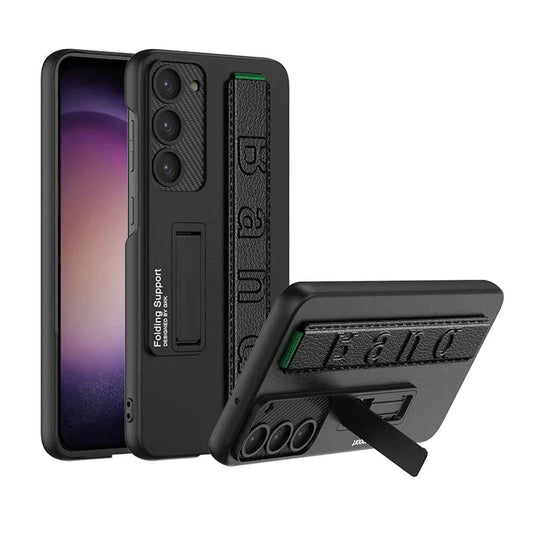 Samsung Galaxy S24 Plus Slim Hard PC with Wrist Strap Lightweight Camera Protection Band Case-Carbon Black