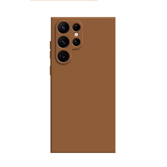 Samsung Galaxy S24 Liquid Silicon Case With Logo-Brown
