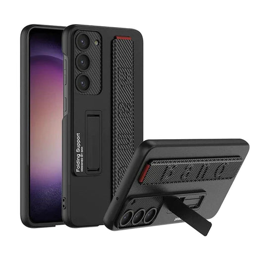 Samsung Galaxy S24 Plus Slim Hard PC with Wrist Strap Lightweight Camera Protection Band Case-Carbon Black
