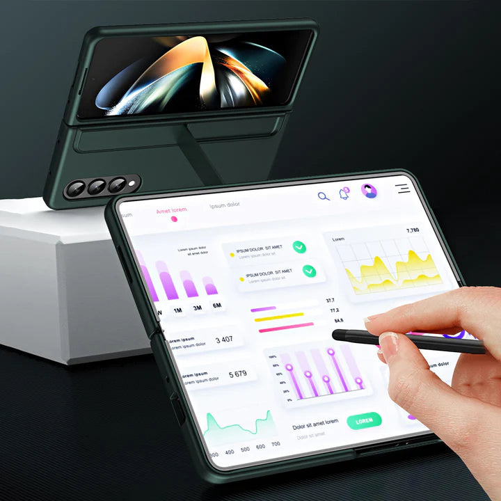 Samsung Galaxy Z Fold 4 Case with Pen Holder & Changable Panel - Purple