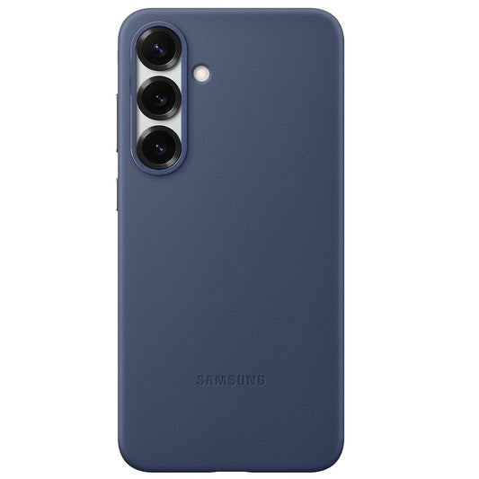 Samsung Galaxy S25 Leather Back Cover Case - Navy Blue