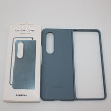For Samsung Galaxy Fold 4 Leather Case - Ice Blue
