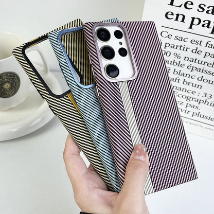 Samsung Galaxy S23 Ultra Carbon Fiber Slim Fit Hard Case Gold