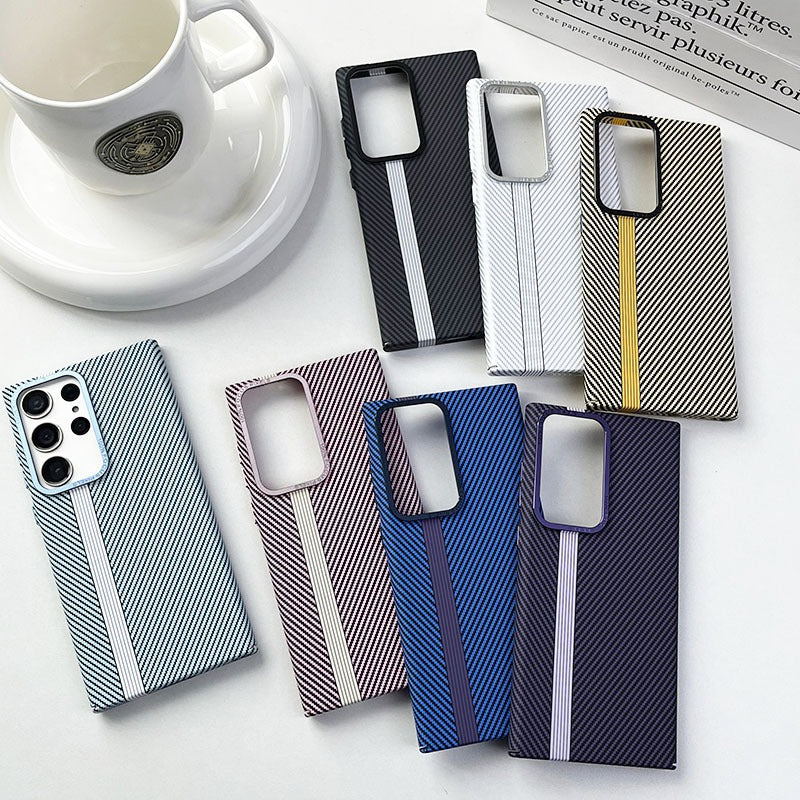 Samsung Galaxy S23 Ultra Carbon Fiber Slim Fit Hard Case - Gold