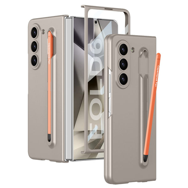 Samsung Galaxy Z Fold 6 Stylish Matte PC Back Cover Case with Front Glass & Stylus Included