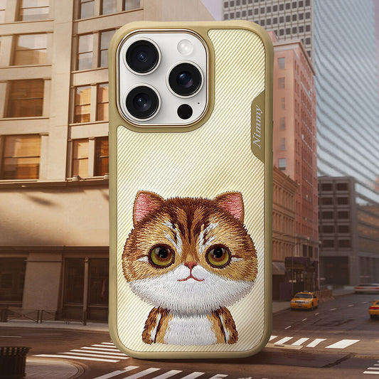 iPhone 16 Pro Max Nimmy Official Embroidery Big Eye Series Back Cover Case - Gold