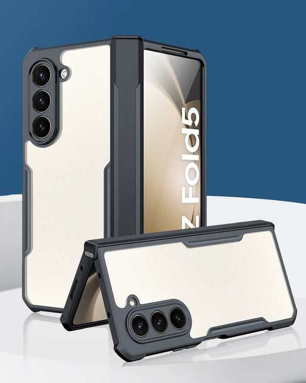 Samsung Galaxy Z Fold 5 Xundd Transparent Clear Cover Case Back Hard Antidrop | Complete Camera Protection | Anti Dust Plugs | 360 Degree Protection.