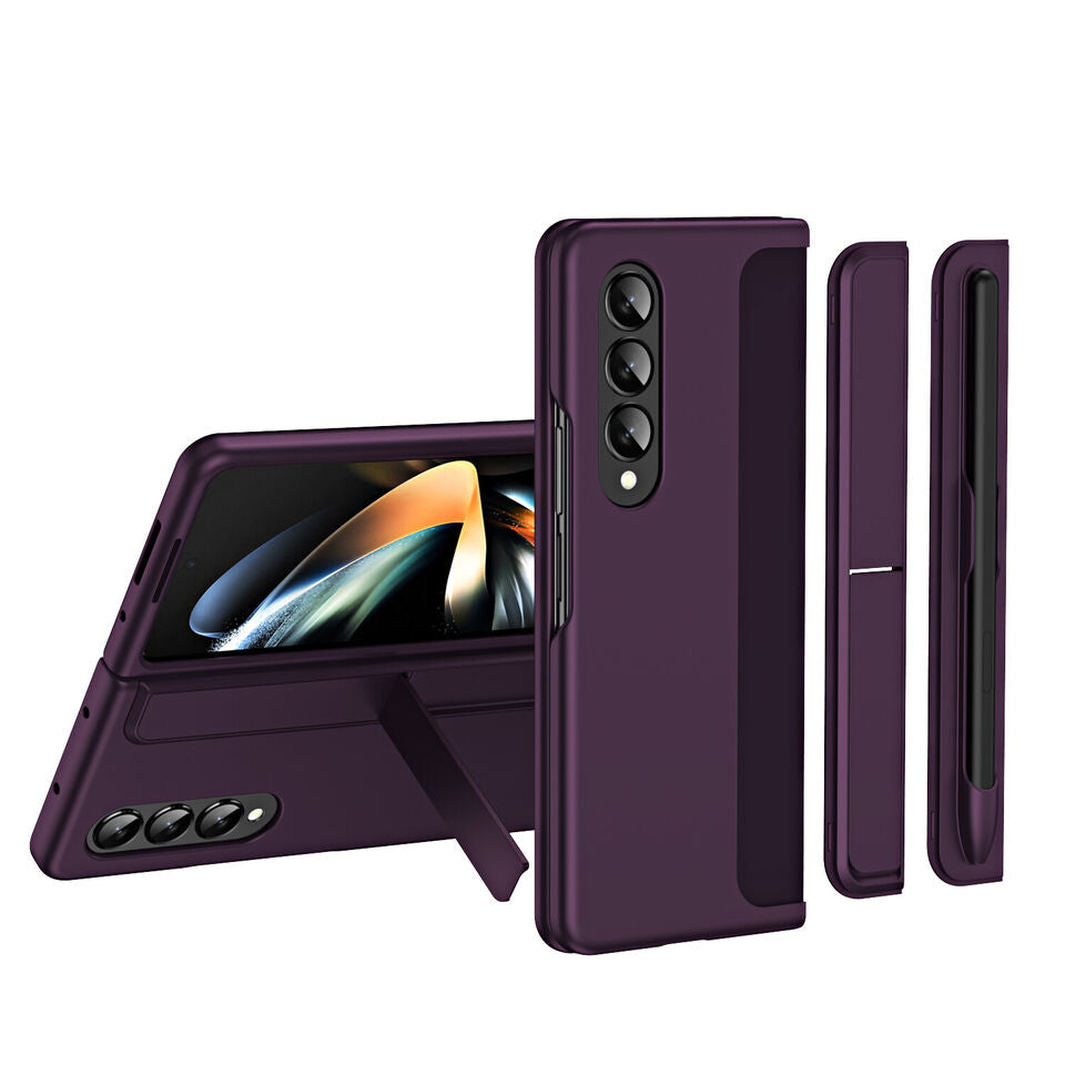 Samsung Galaxy Z Fold 4 Case with Pen Holder & Changable Panel - Purple