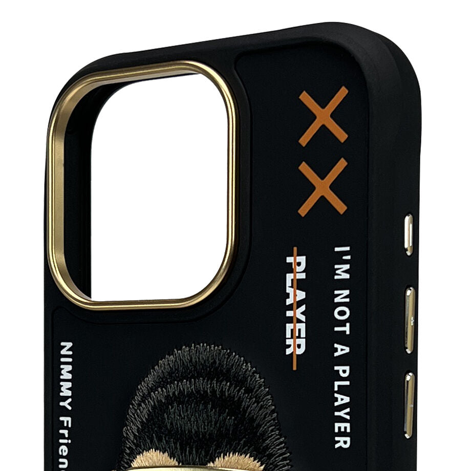 iPhone 16 Pro Nimmy Embroidery Jacket Series Back Cover - Black Gorilla