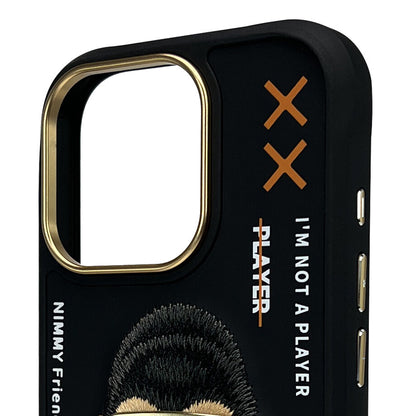 iPhone 16 Pro Nimmy Embroidery Jacket Series Back Cover - Black Gorilla