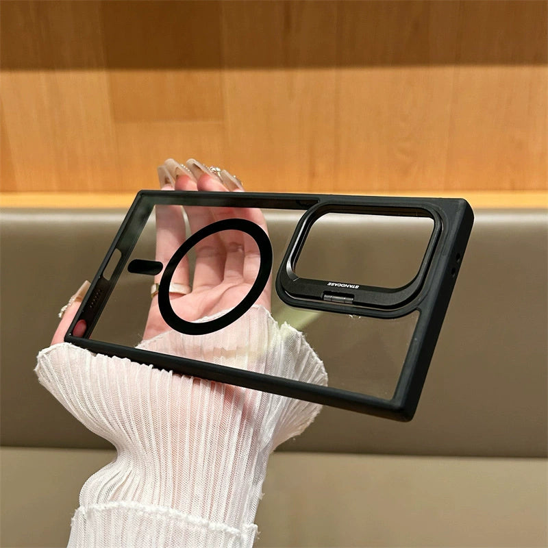 Samsung Galaxy S25 Ultra Camera Stand Shockproof Magsafe Case - Black