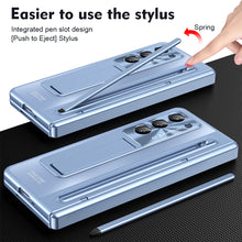 Samsung Galaxy Z Fold7 Electroplating Case with Stylus, Kickstand & Glass Protection