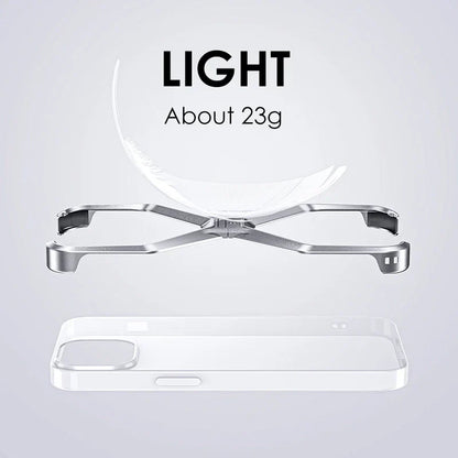 iPhone 15 Pro Metal Rimless Titanium Aluminum Alloy Heat Dissipation Bumper Case - Titanium