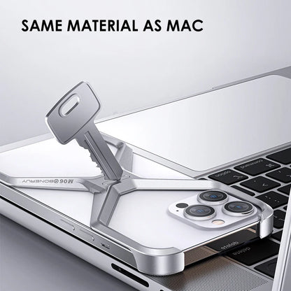 iPhone 15 Pro Max Metal Rimless Titanium Aluminum Alloy Heat Dissipation Bumper Case - Titanium