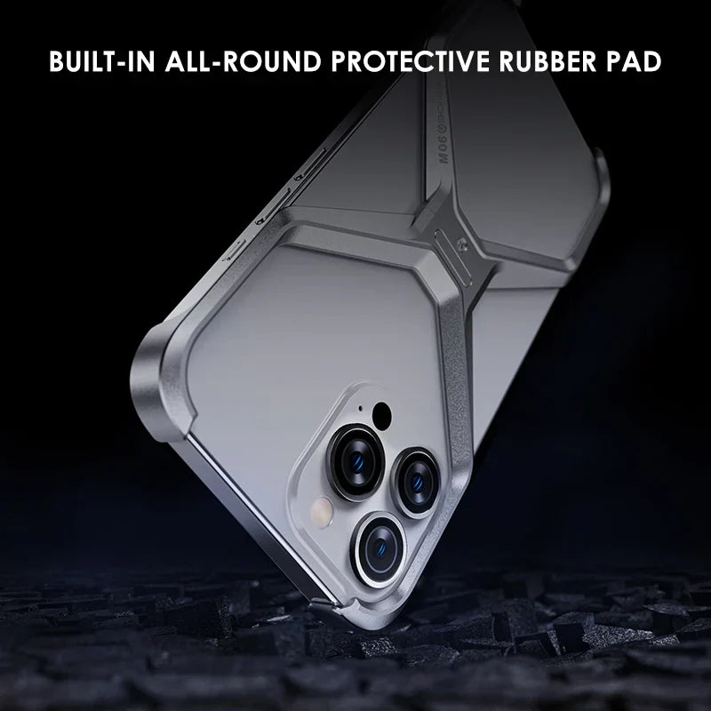 iPhone 15 Pro Metal Rimless Titanium Aluminum Alloy Heat Dissipation Bumper Case - Titanium