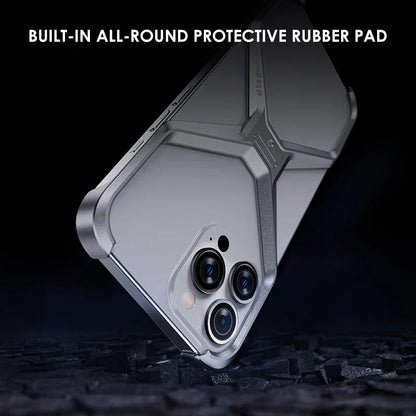 iPhone 15 Pro Metal Rimless Titanium Aluminum Alloy Heat Dissipation Bumper Case - Titanium