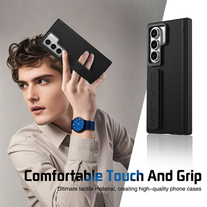 Samsung Galaxy Z Fold 7 Skin Feel Hard Case with Silicon Strap, Hinge & Front Glass - Wine