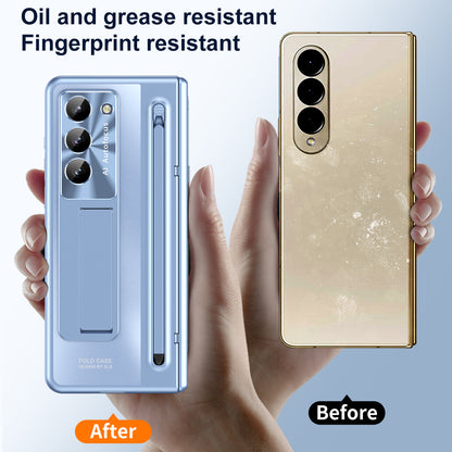 Samsung Galaxy Z Fold 6 Autofucos Electroplating Case with Kickstand, S Pen & Front Glass Protection  - White