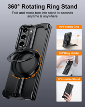 Samsung Galaxy Z Fold 7 Framless T Shape Metal Bumper with Magsafe & 360° Rotation Ring