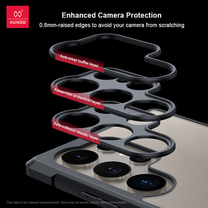 Samsung Galaxy S25 Ultra Stable Magnet Effect Multi-layer Lens Protection Magnetic Holder Case with Built-in Airbag