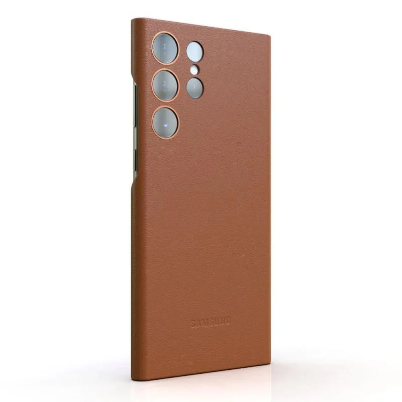 Samsung Galaxy S23 Ultra Leather Back Cover Case Slim Profile - Brown