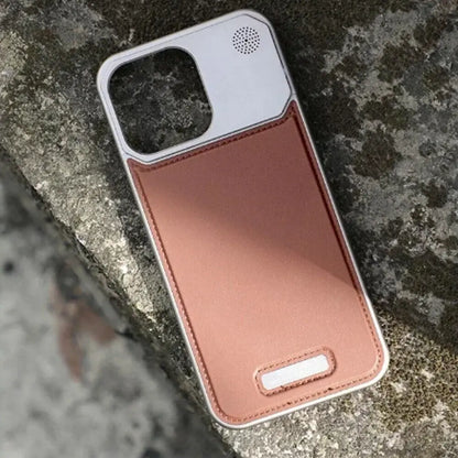 iPhone 15 Pro Max Frameless Metal AeroFLex Aluminum & Leather Case with Aroma