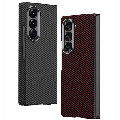 Samsung Galaxy Z Fold6 GKK Ultra-thin Carbon Fiber Texture Case with Inbuilt Glass Protection - Green