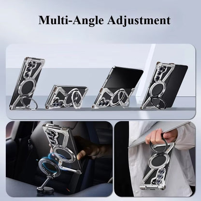 Samsung Galaxy Z Fold7 Framless Z Shape Metal Bumper with Magsafe & 360° Rotation Ring - Blue