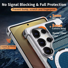 Samsung Galaxy S26 Ultra Frameless Metal Bumper Case with Magsafe and Stand - Blue