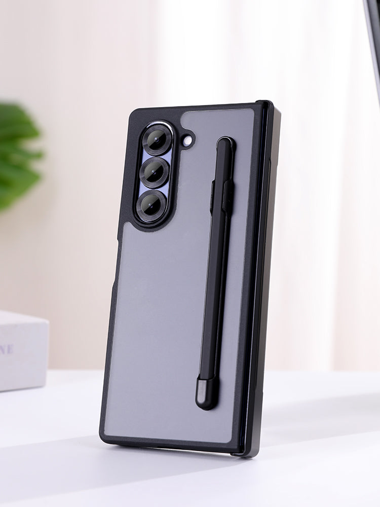 Samsung Galaxy Z Fold6 Shockproof Case with Hinge Protection & Stylus - Smoke