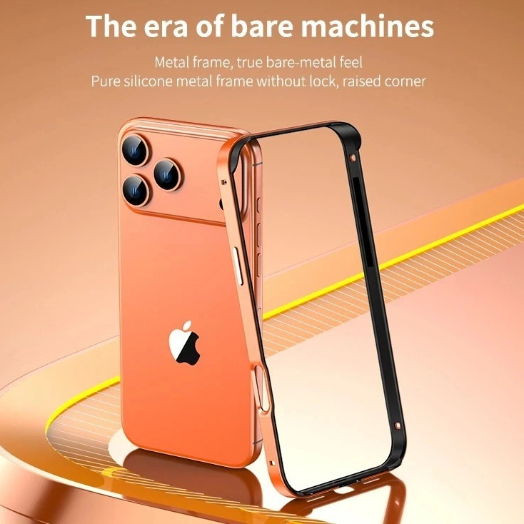 iPhone 17 Pro Aluminum Frame Metal Bumper Case - Blue