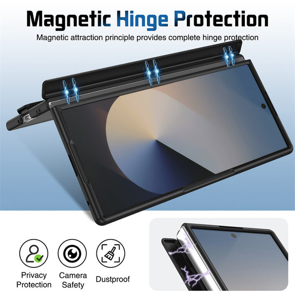 Samsung Galaxy Z Fold 7 Skin Feel Hard Case with Silicon Strap, Hinge & Front Glass